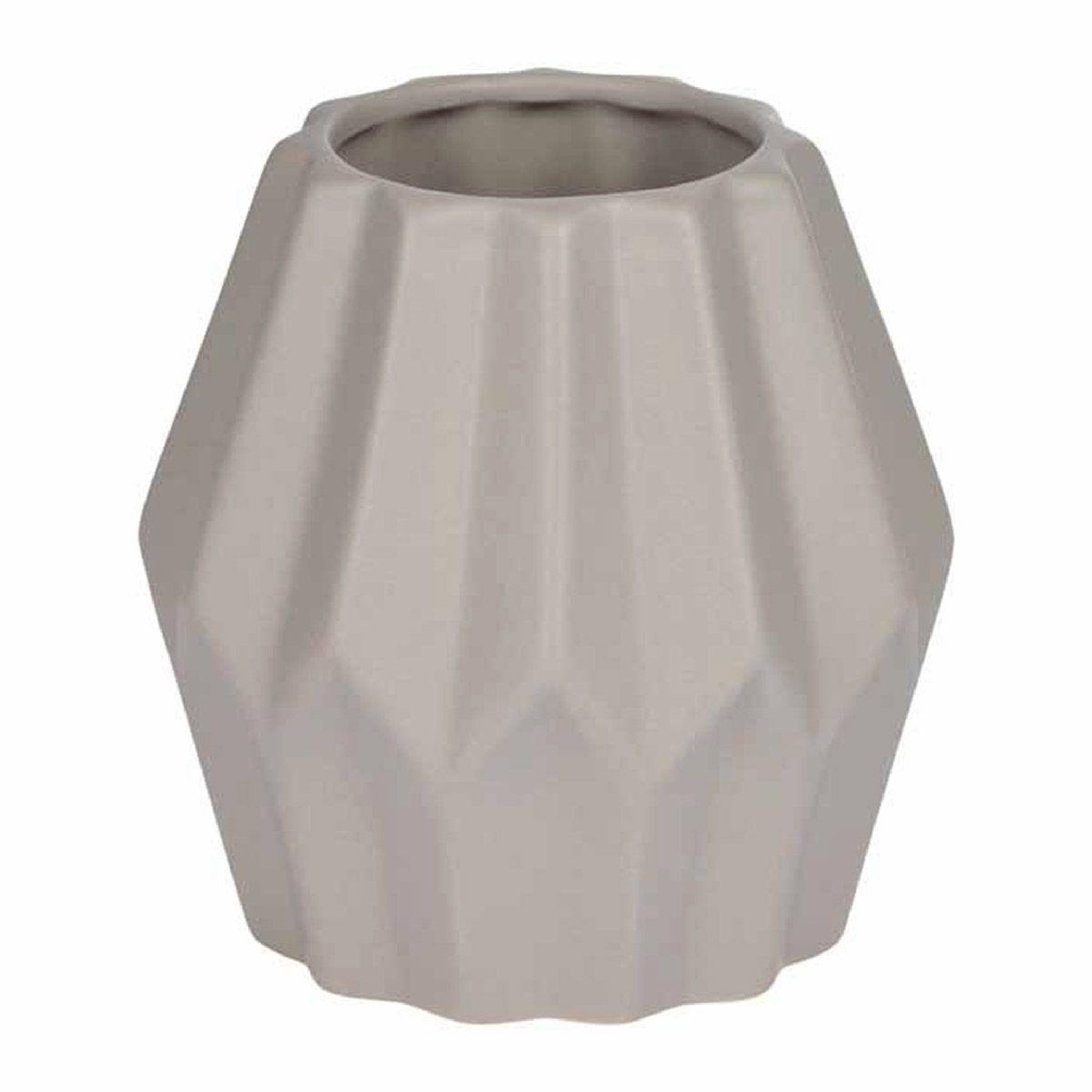 HOMEA Vase déco en céramique  origami  12cm taupe