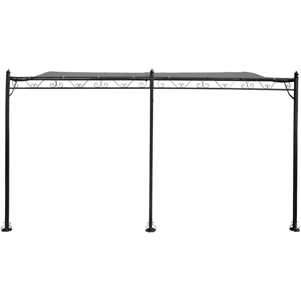Habitat et Jardin Pergola tonnelle adossée en métal - 3 x 4 m - Gris