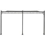 Habitat et Jardin Pergola tonnelle adossée en métal - 3 x 4 m - Gris