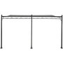 Voir la diapositive 1 : Habitat et Jardin Pergola tonnelle adossée en métal - 3 x 4 m - Gris