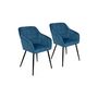 Voir la diapositive 1 : Lot de 2 fauteuils en velours pieds métal LINDA