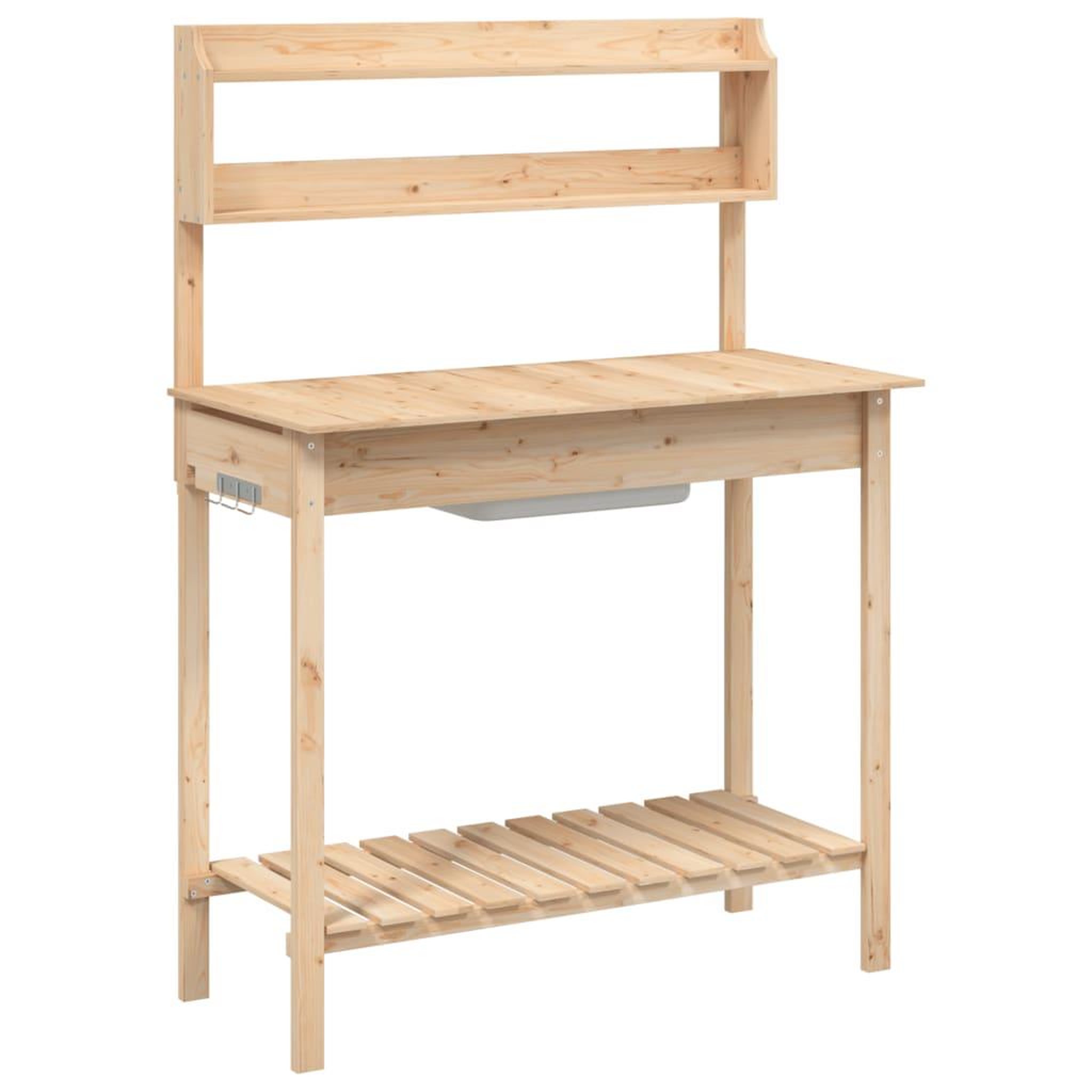 Voir la diapositive 2 : VIDAXL Table de rempotage et evier 147,5x44x139,5 cm bois massif sapin