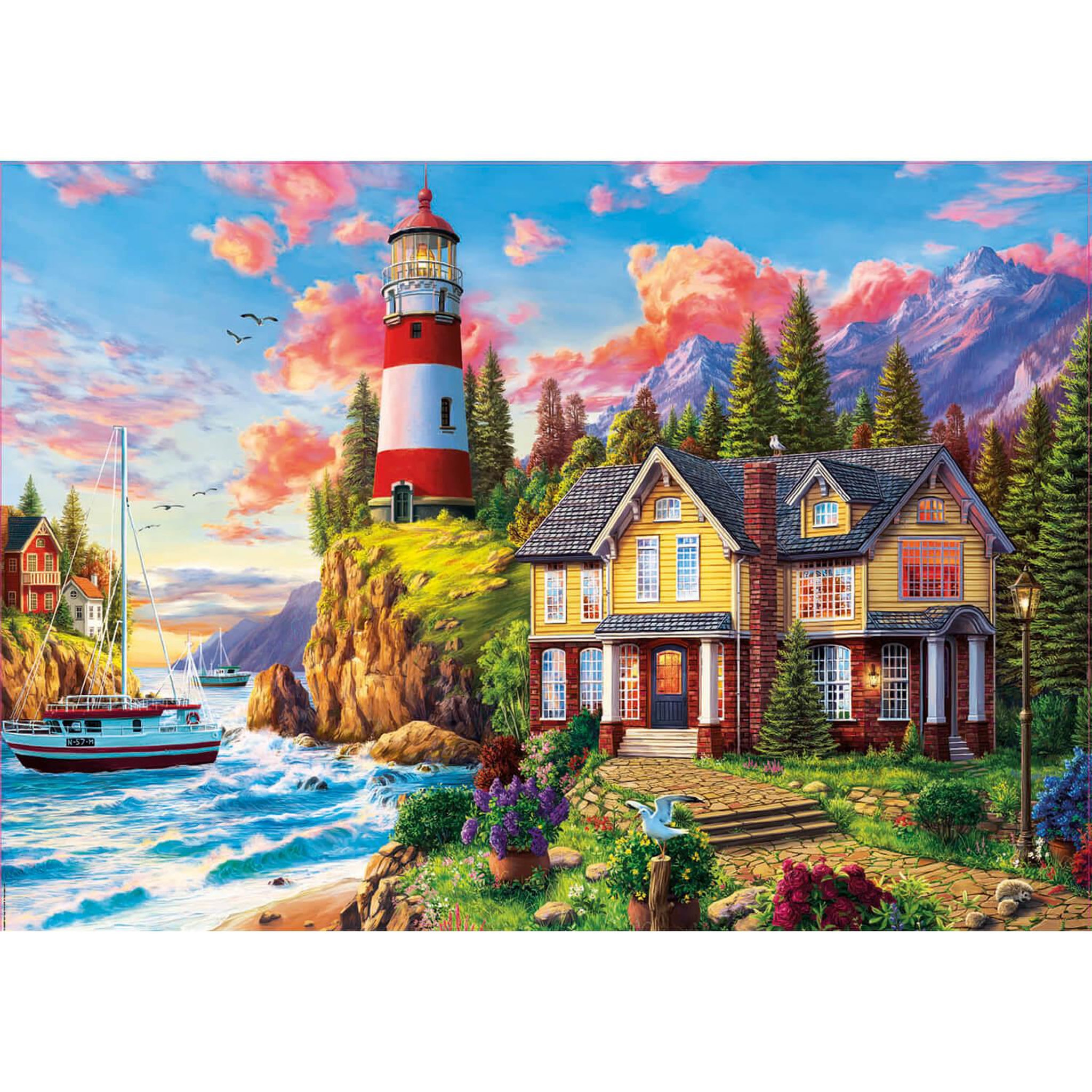 Voir la diapositive 1 : EDUCA Puzzle 3000 pièces : Phare près de l'océan