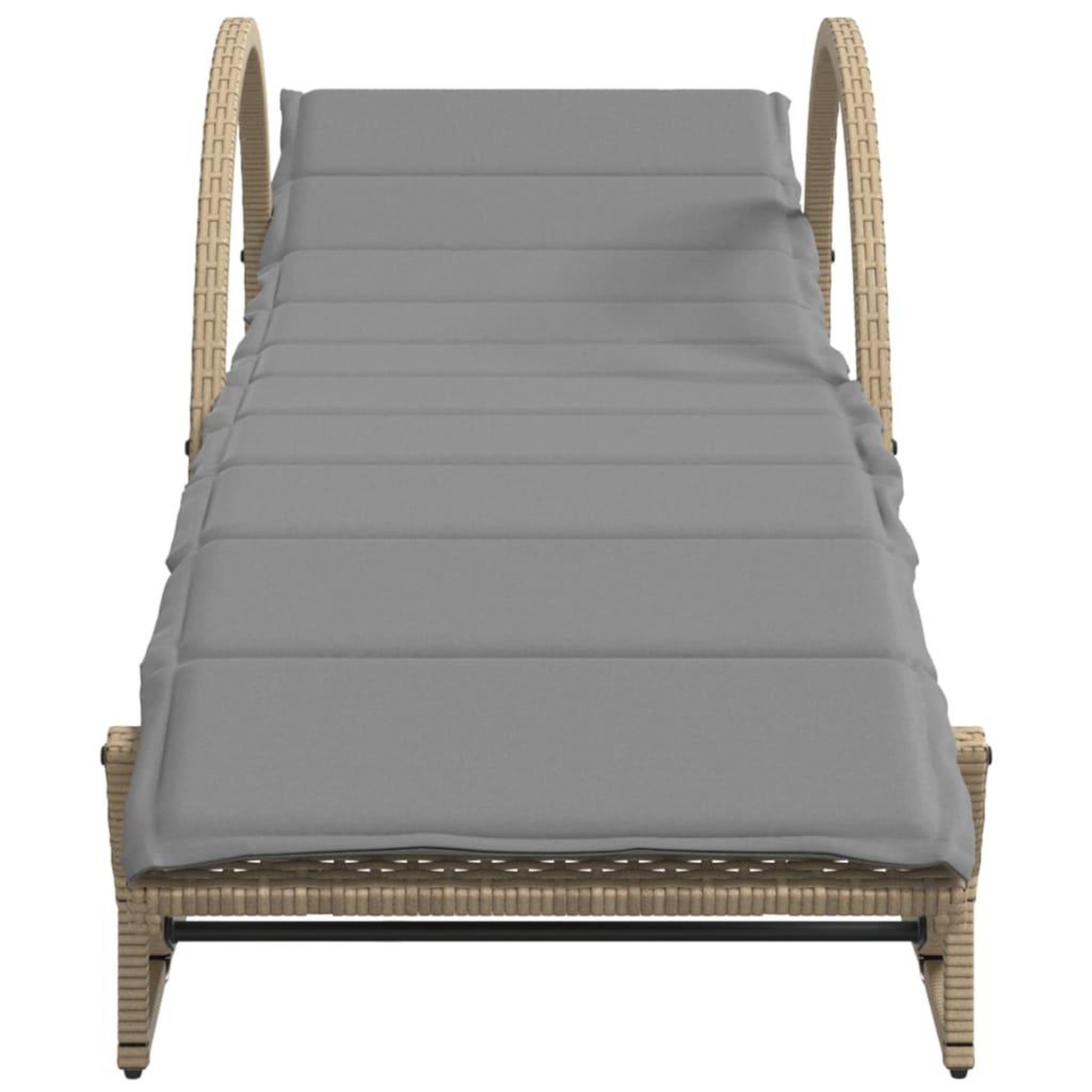 Voir la diapositive 4 : VIDAXL Chaise longue avec coussin beige 60x199x42 cm resine tressee