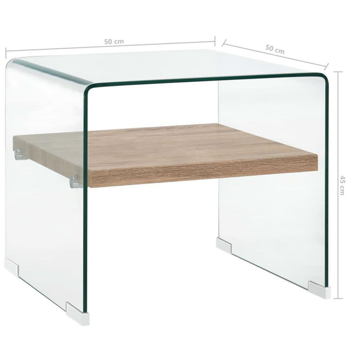 VIDAXL Table basse Clair 50x50x45 cm Verre trempe