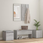 VIDAXL Ensemble de meubles de couloir Sonoma gris Bois d'ingenierie