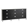 Voir la diapositive 2 : Paris Prix Meuble de Rangement 9 Tiroirs  Cade  175cm Noir