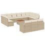 Voir la diapositive 2 : VIDAXL Salon de jardin avec coussins 14 pcs beige resine tressee