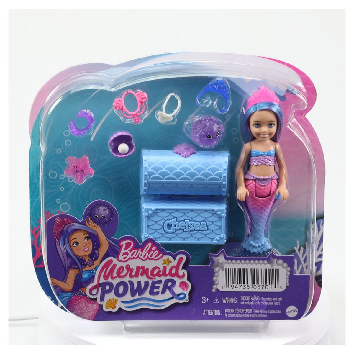 BARBIE Poupée Barbie Chelsea sirène et accessoires 