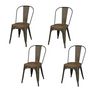 Voir la diapositive 1 : DIVERS Lot de 4 chaises vintage Liv H84 cm - Gris industriel