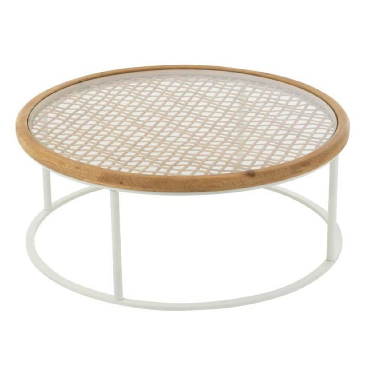 Paris Prix Table Basse en Bois  Mati  90cm Naturel & Blanc