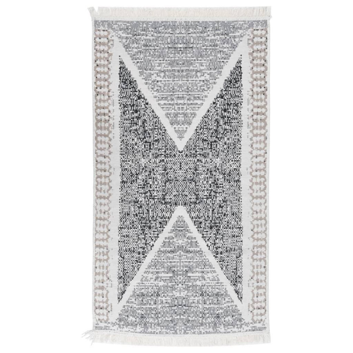 VIDAXL Tapis Noir et gris 120x180 cm Coton