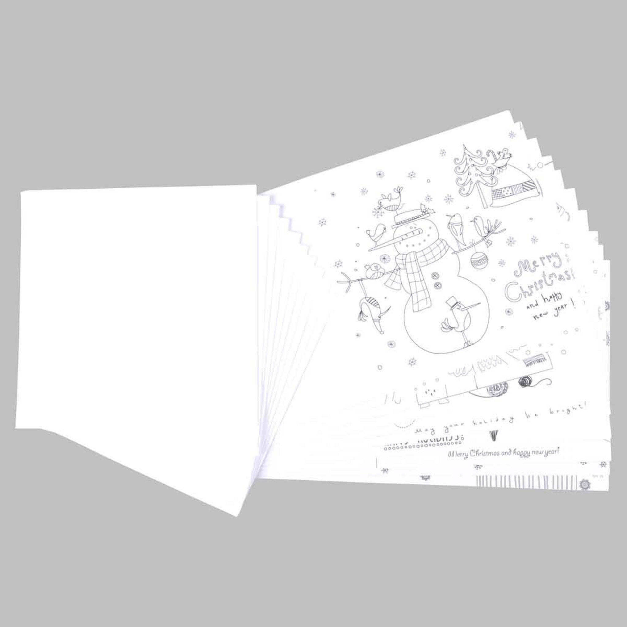 ARTDESIGN Lot de 10 cartes de noël  a colorier  14cm blanc