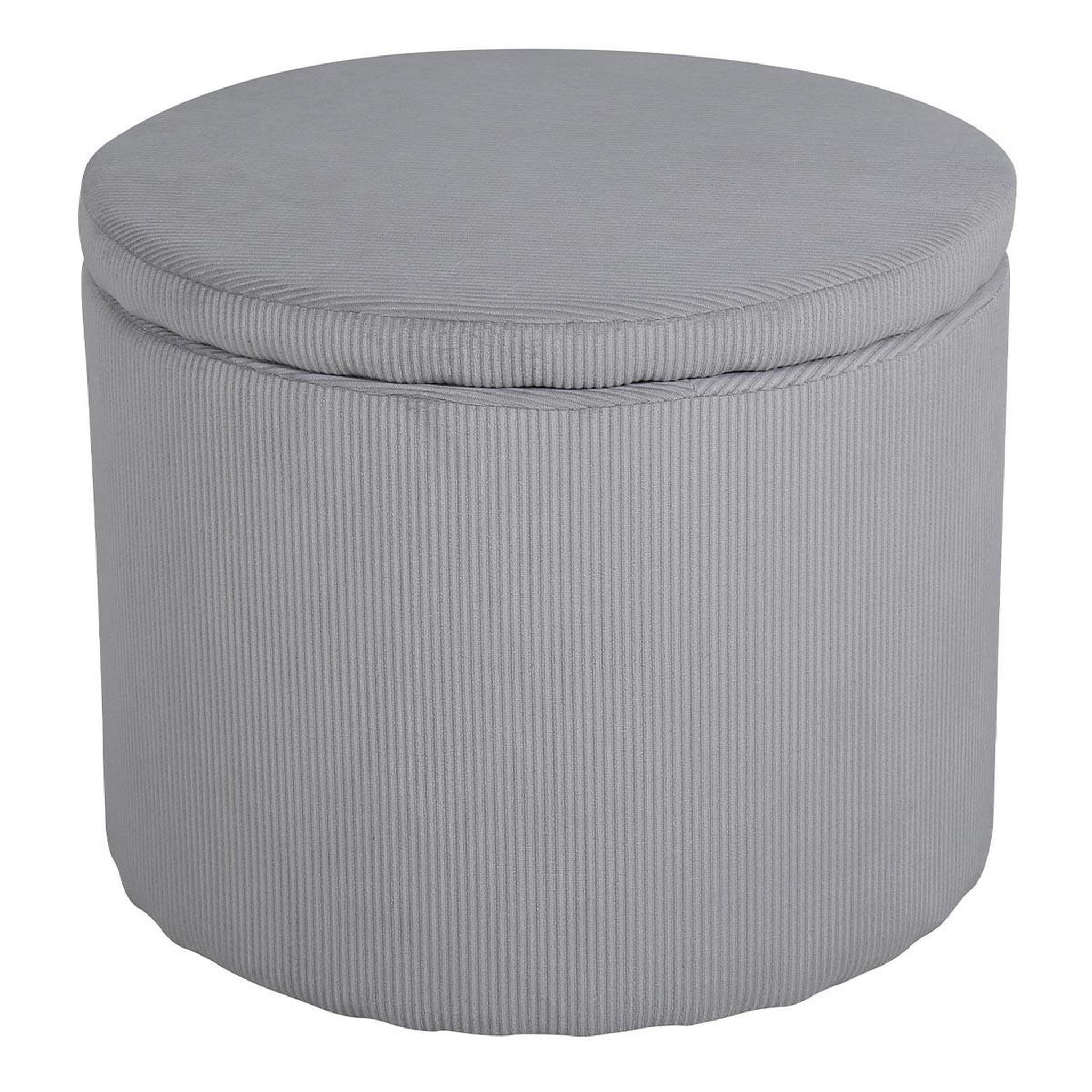 Paris Prix Pouf coffre en velours côtelé  dunken  51cm gris