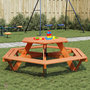 Voir la diapositive 1 : VIDAXL Table de pique-nique pour 6 enfants avec bancs hexagonal sapin