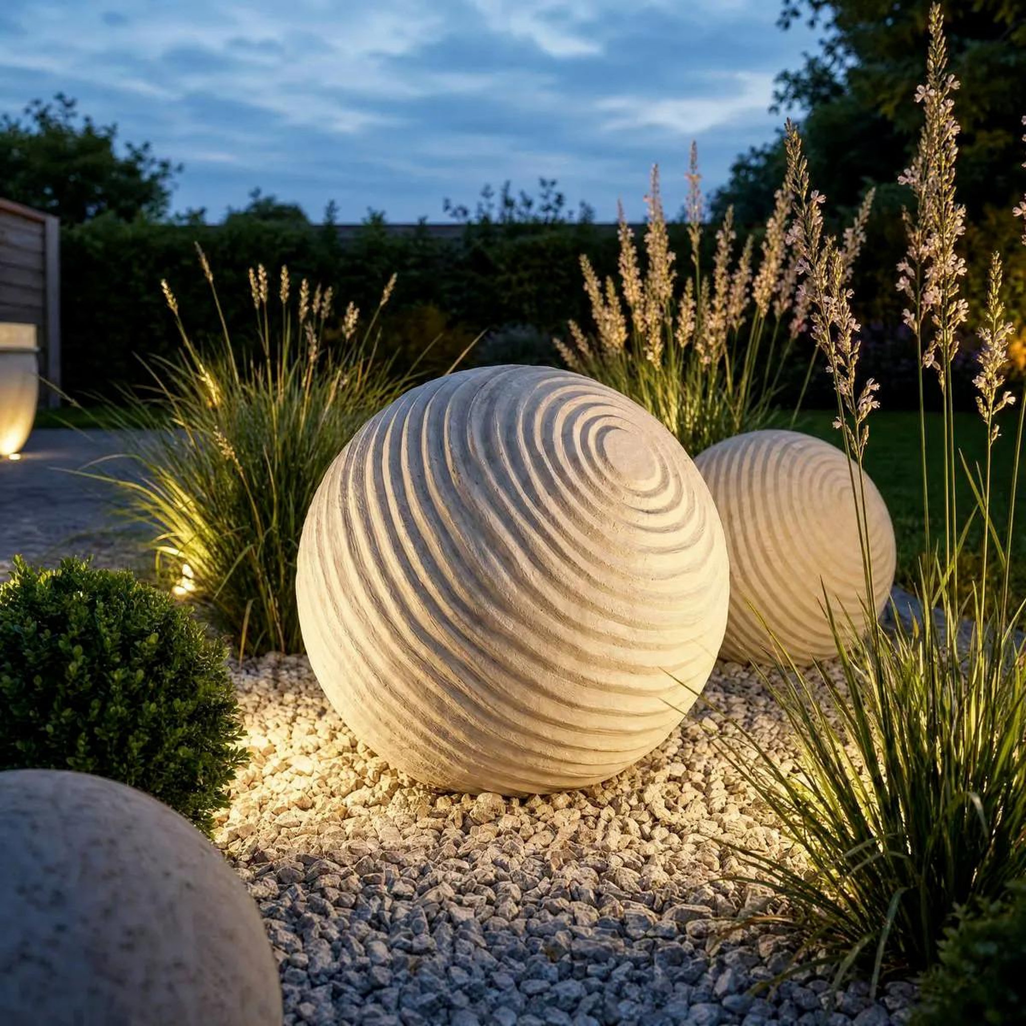 Voir la diapositive 2 : ATMOSPHERA Boule déco extérieur  bili  40cm blanc