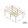 Voir la diapositive 2 : JARDIDECO Pergola massive en bois Tours 600 x 420 cm - Maderland