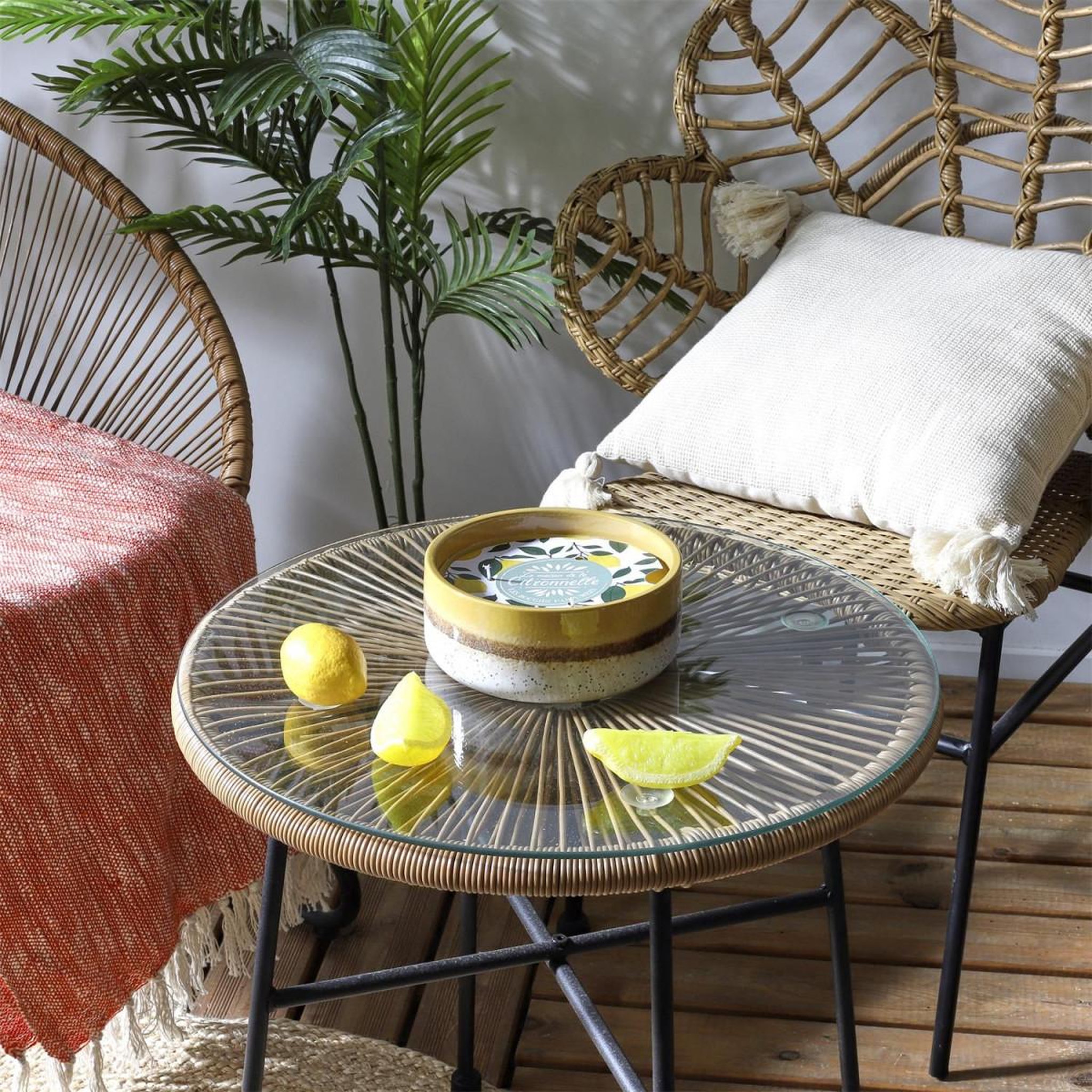 Voir la diapositive 2 : The Home Deco Factory Bougie Parfumée  Céramique  330g Citronnelle