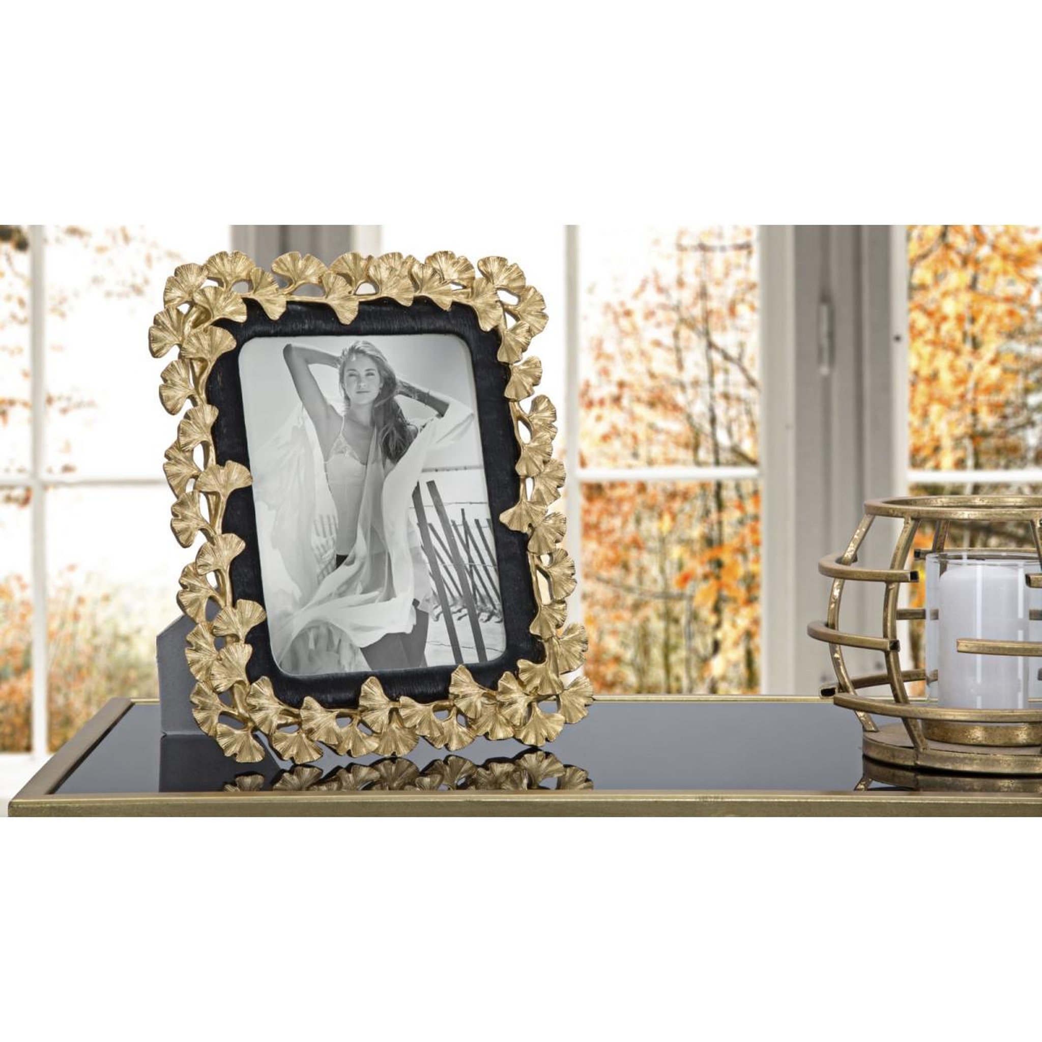 Voir la diapositive 5 : Paris Prix Cadre Photo Déco Floral  Glam Gink  15x20cm Or