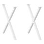 Voir la diapositive 1 : VIDAXL Pieds de table a manger forme de X 2 pcs blanc 70x(72-73) cm
