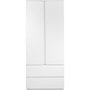 Voir la diapositive 3 : MARKET24 Armoire Image 60A - 2 portes battantes - 2 tiroirs - Blanc Mat - L80 x H191 x P55 cm
