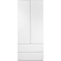 Voir la diapositive 3 : MARKET24 Armoire Image 60A - 2 portes battantes - 2 tiroirs - Blanc Mat - L80 x H191 x P55 cm