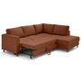 Voir la diapositive 2 : LISA DESIGN Jake - canapé d'angle droit 5 places convertible en tissu velours relief