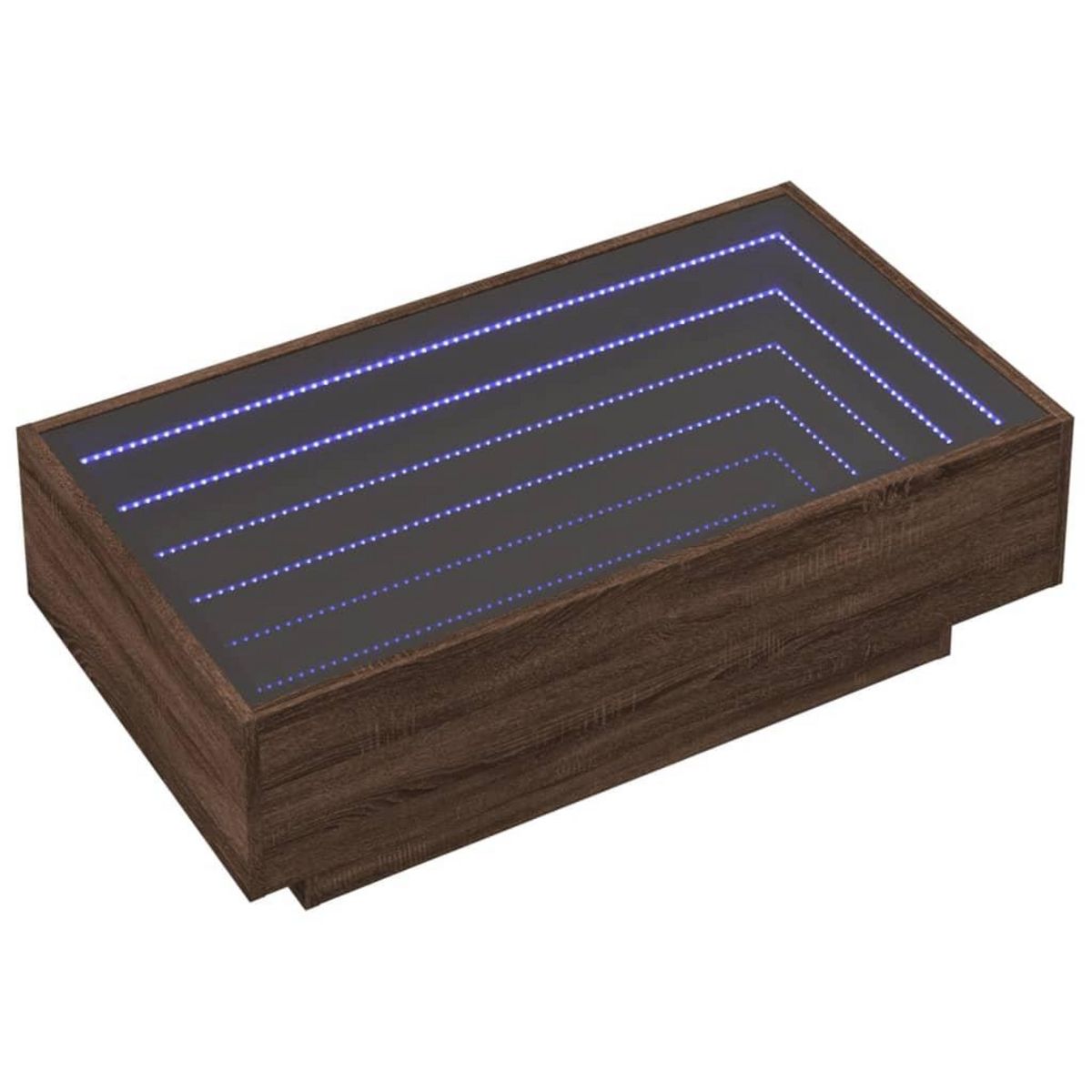 VIDAXL Table basse avec LED chene marron 90x50x30 cm bois d'ingenierie