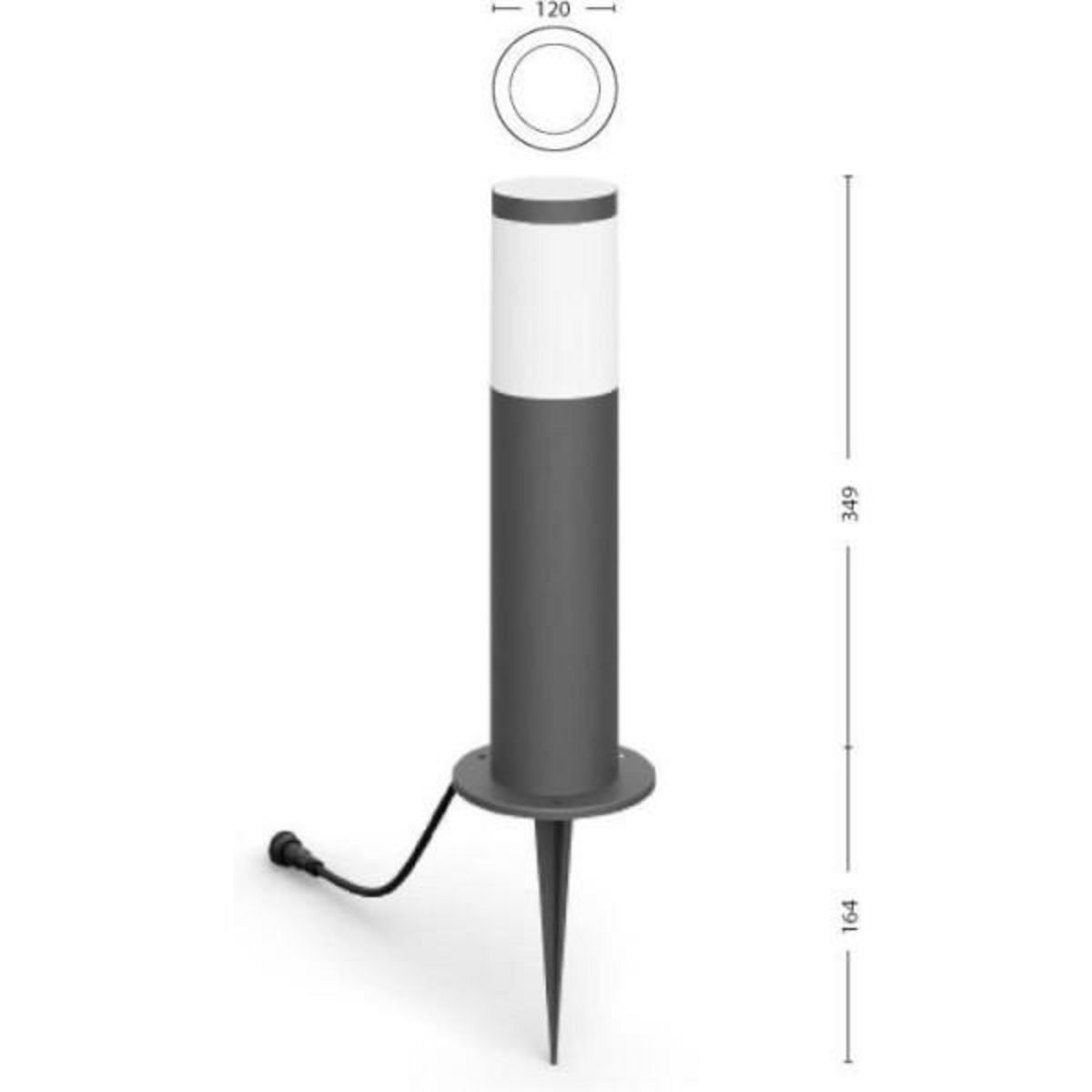 Philips Pack de 3 bornes extérieures PHILIPS Garden Link - Basse tension - 24W, IP44, 2700K - Anthracite