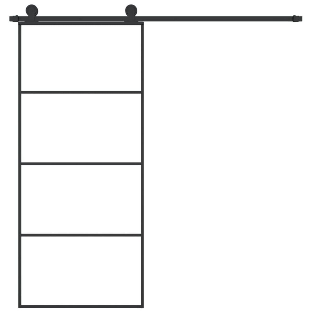 VIDAXL Porte coulissante avec kit de quincaillerie 90x205 cm Verre ESG