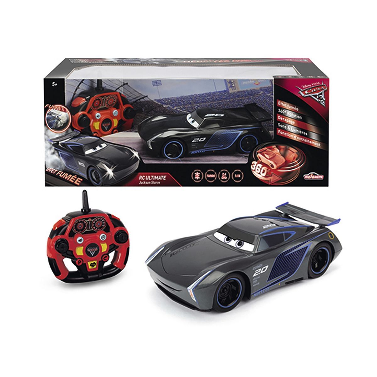 MAJORETTE Voiture radiocommandée 1/16 ème Jackson Storm - Cars 3 
