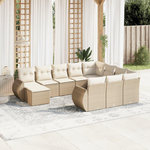 VIDAXL Salon de jardin 11 pcs avec coussins beige resine tressee