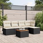 VIDAXL Salon de jardin 6 pcs avec coussins noir resine tressee