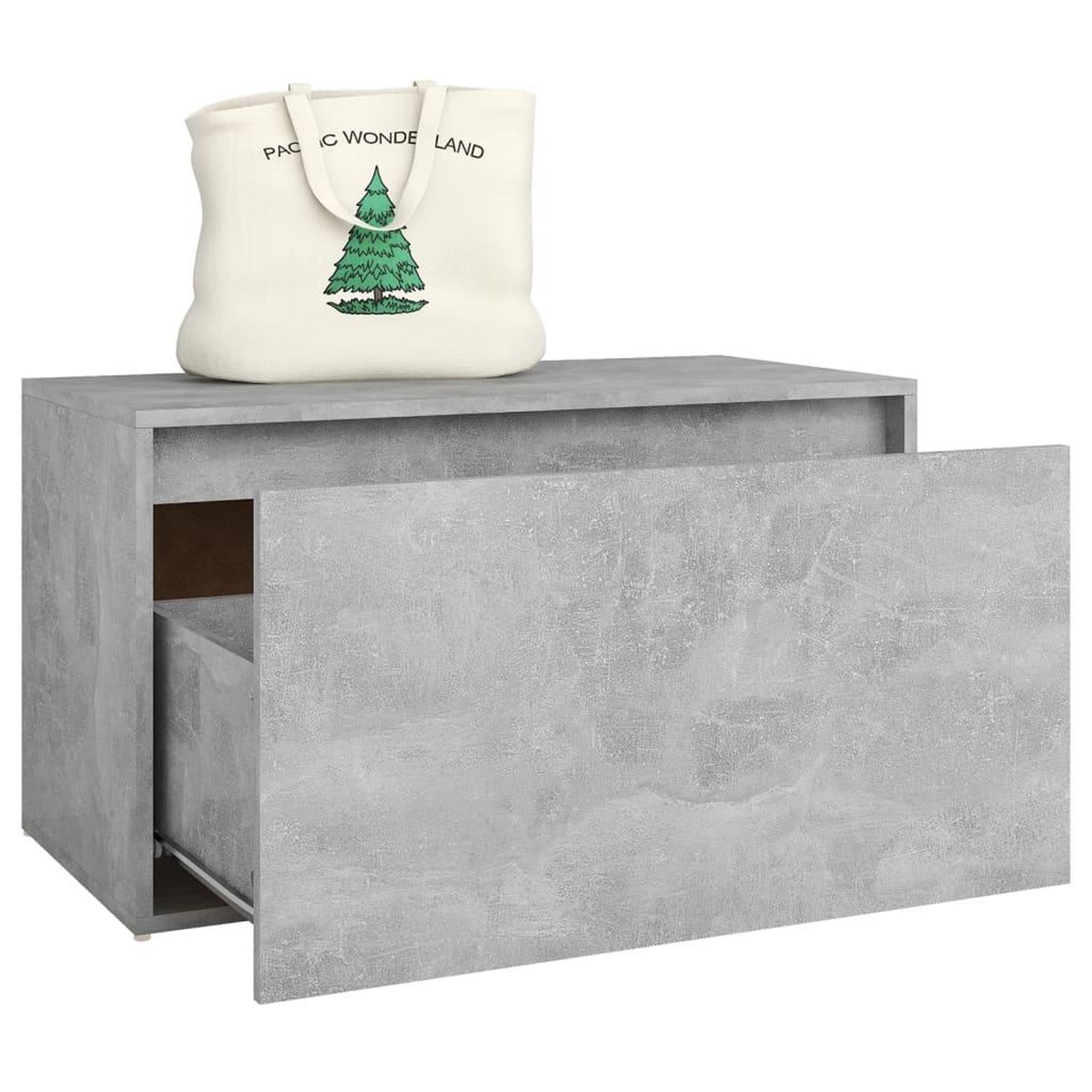 Voir la diapositive 4 : VIDAXL Banc d'entree 80x40x45 cm Gris beton Bois d'ingenierie