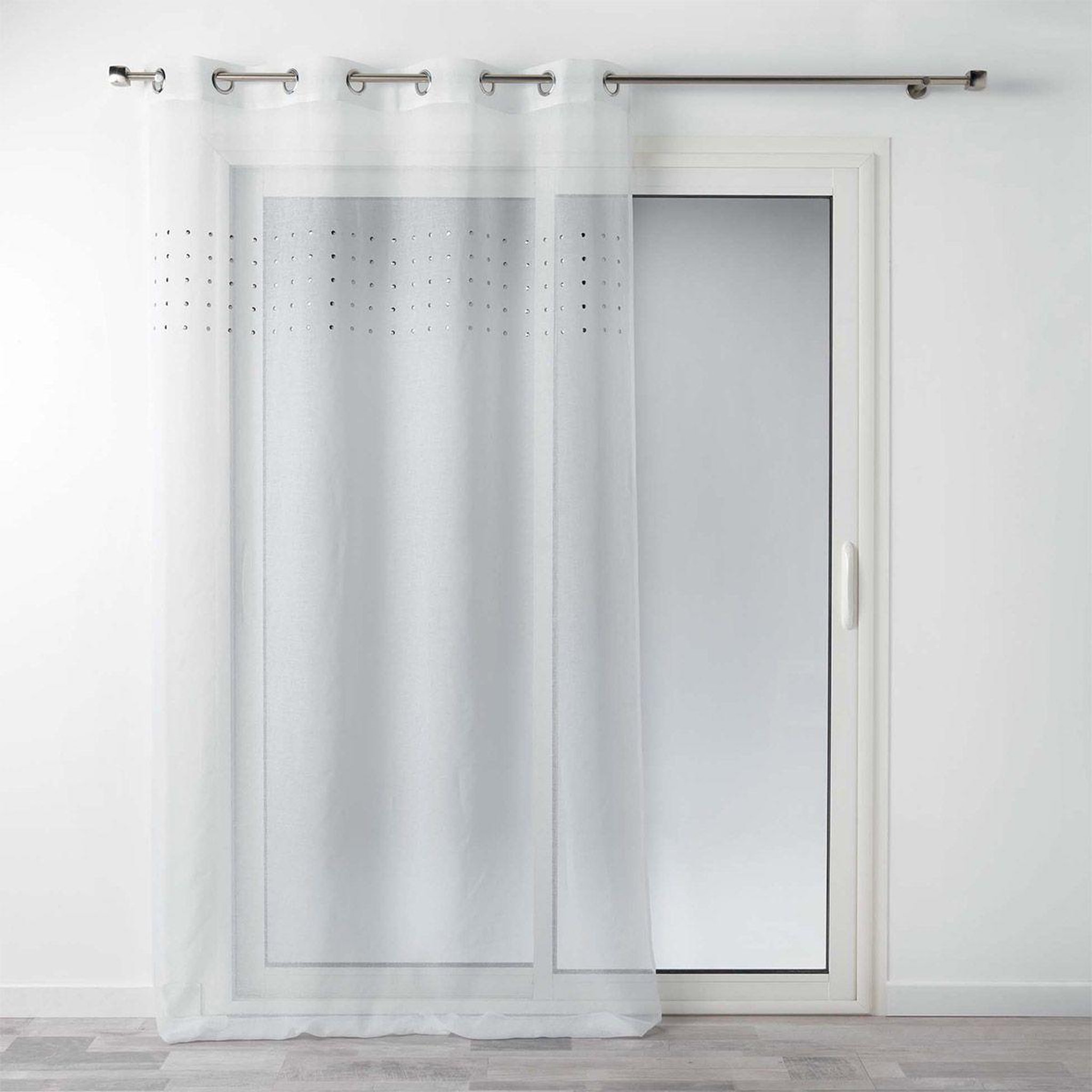Douceur d'Intérieur Rideau voilage à œillets  poutchi  140x240cm blanc