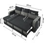 Voir la diapositive 3 : Habitat et Jardin Canapé d'angle réversible/convertible en tissu  Victor  - 3 places - Noir