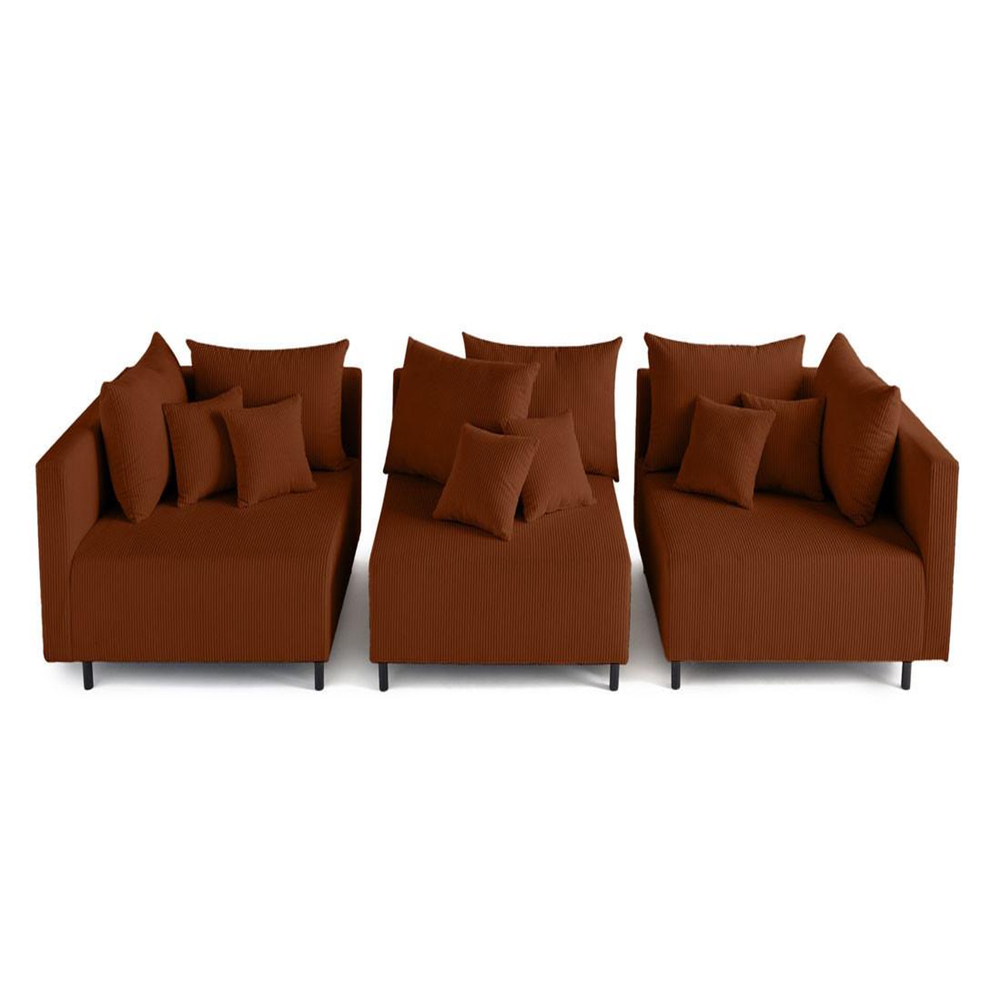 Voir la diapositive 6 : LISA DESIGN Edinburg - canapé modulable 3 places - velours côtelé