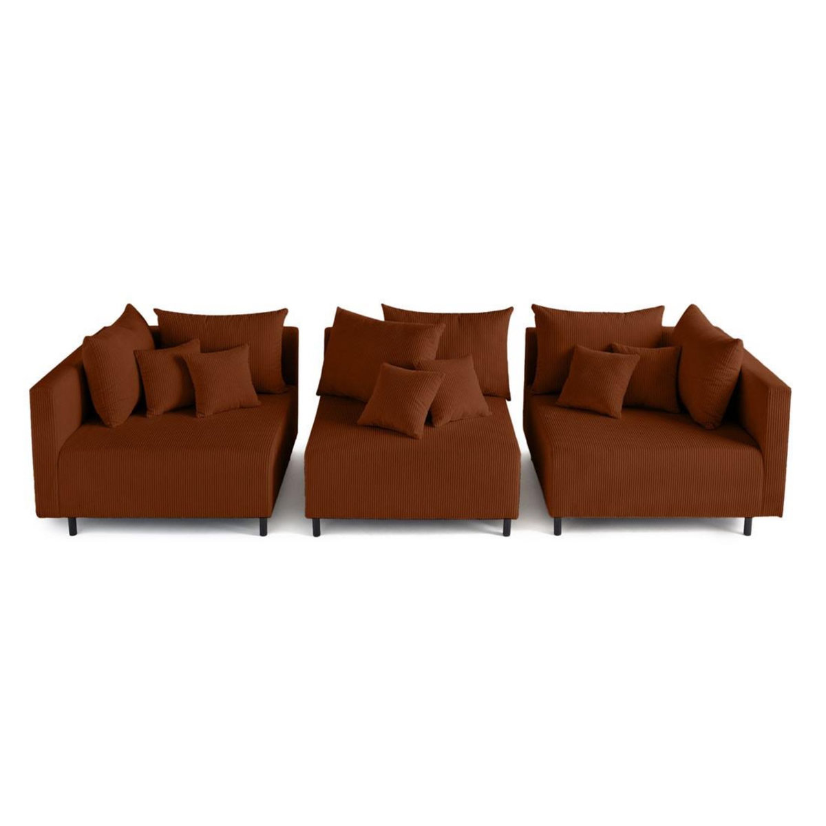 LISA DESIGN Edinburg - canapé modulable 3 places - velours côtelé