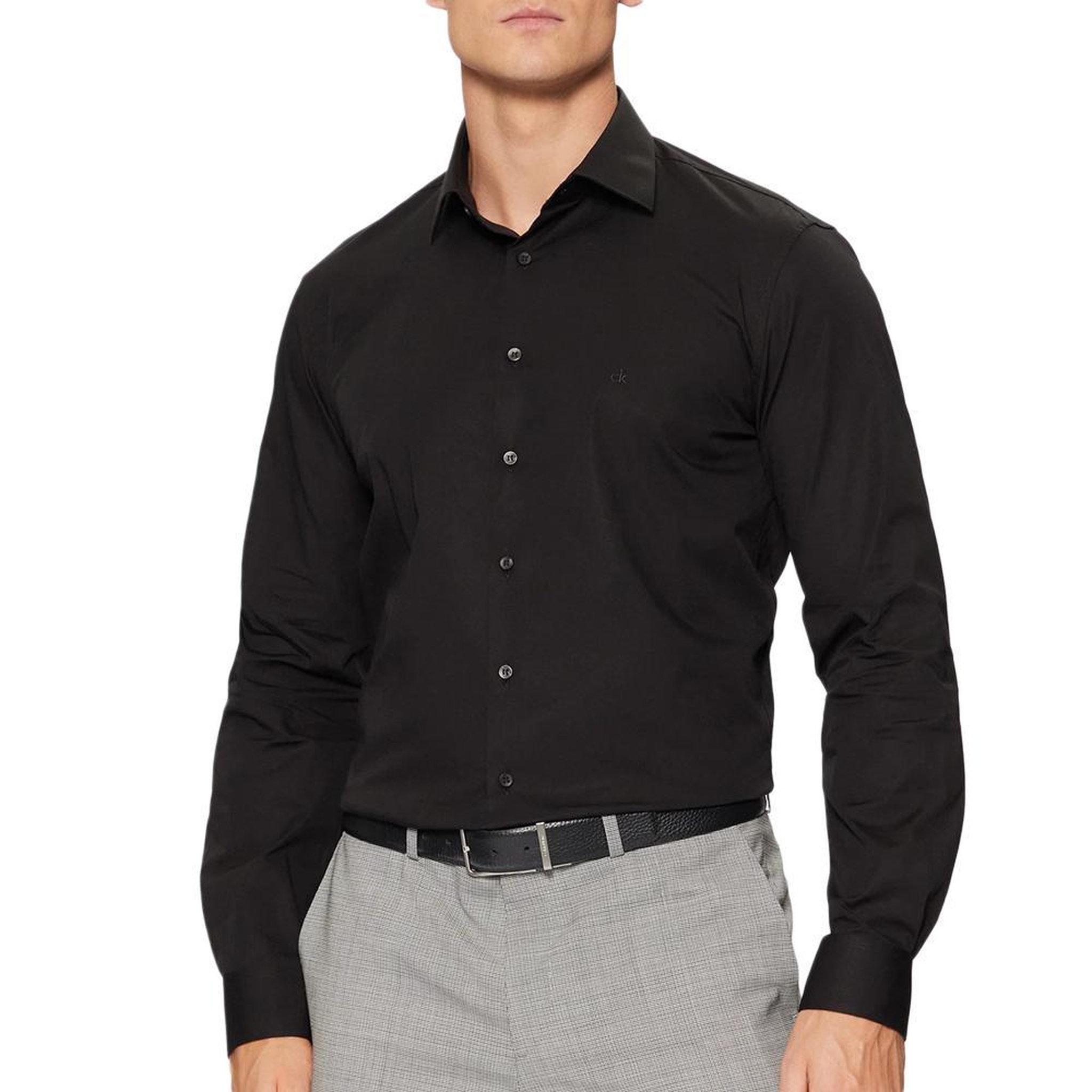 Voir la diapositive 1 : CALVIN KLEIN JEANS Chemise Noir Homme Calvin Klein Jeans Poplin Stretch Regul
