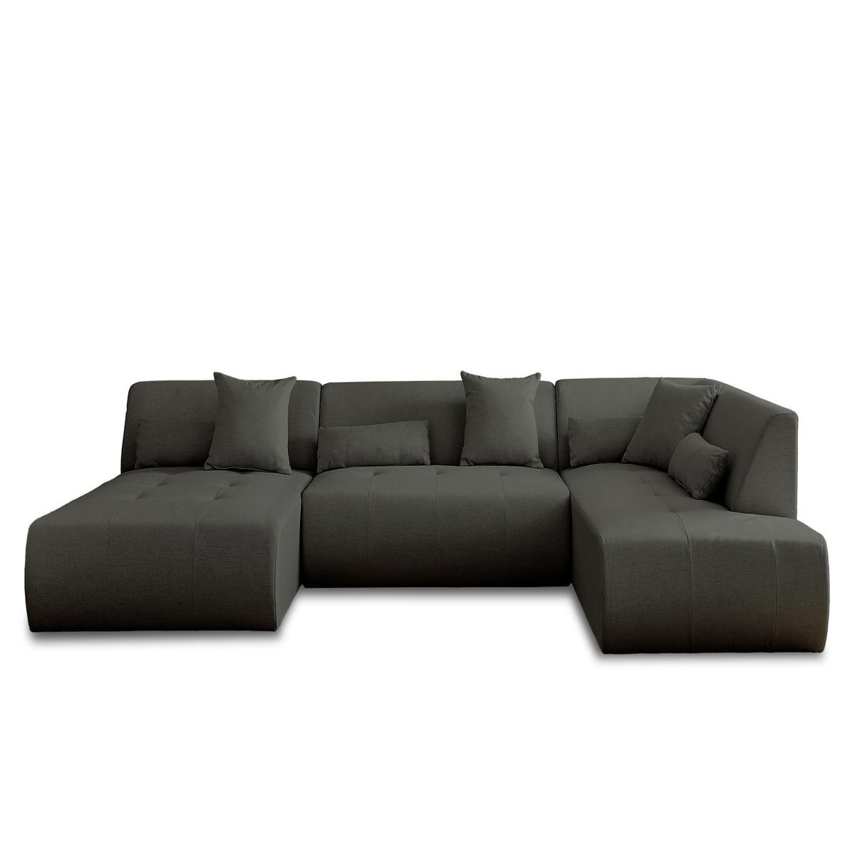 LISA DESIGN Onyx - canapé modulable panoramique d'angle droit 7 places - en tissu
