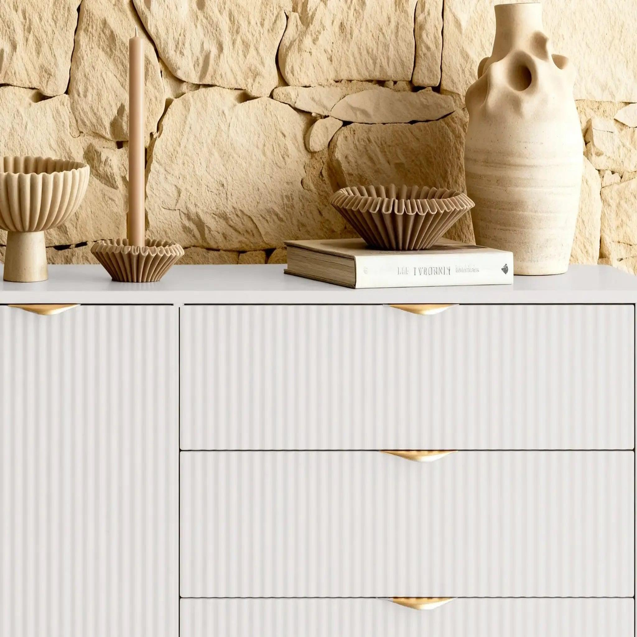 Voir la diapositive 4 : CASANOVA PARIS Joudy mini - mini buffet 138cmeffet rainuré
