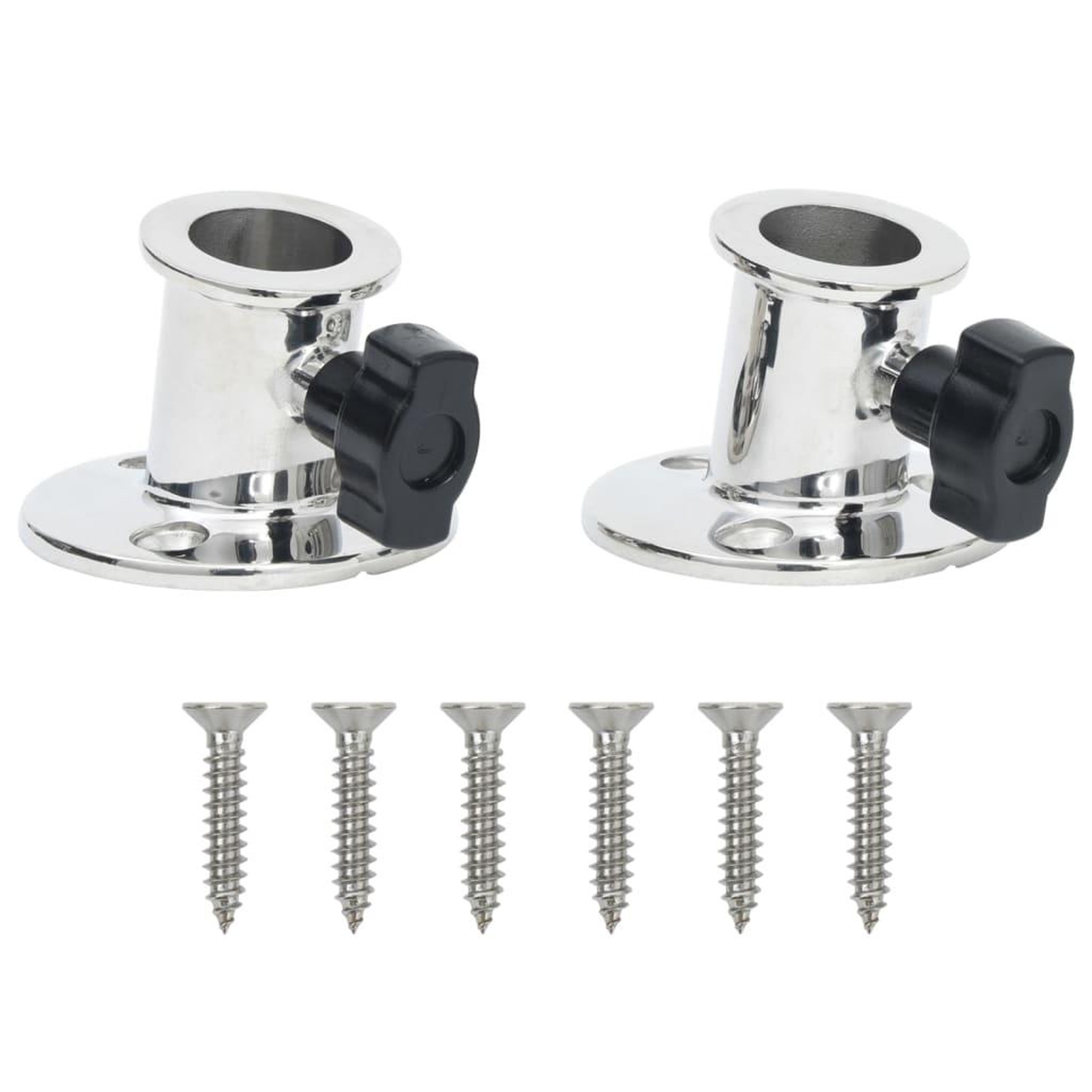 VIDAXL Base ronde de bimini pour tube de 26 mm 2 pcs inox