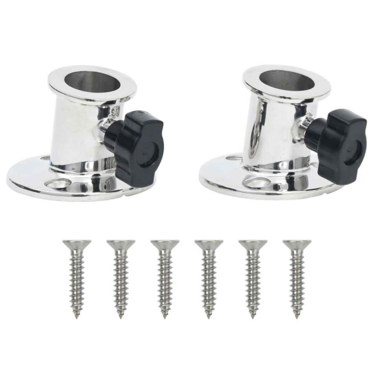 VIDAXL Base ronde de bimini pour tube de 26 mm 2 pcs inox