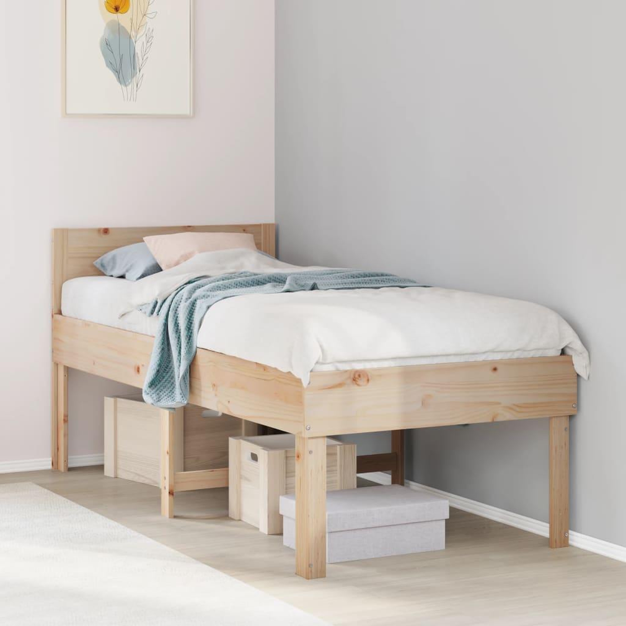 VIDAXL Cadre de lit sans matelas 90x190 cm bois de pin massif
