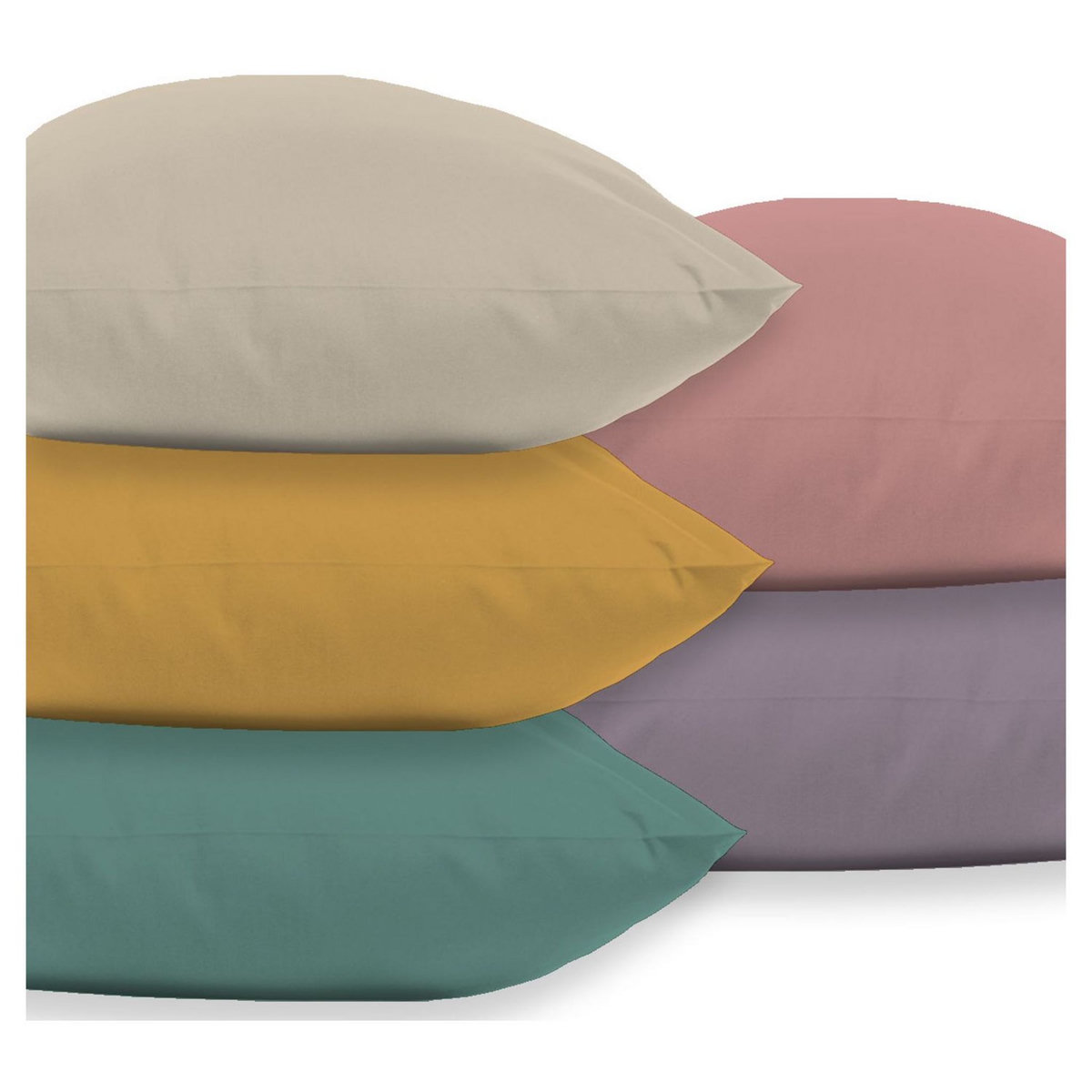 Taie d 'oreiller unie en coton 47 fils 