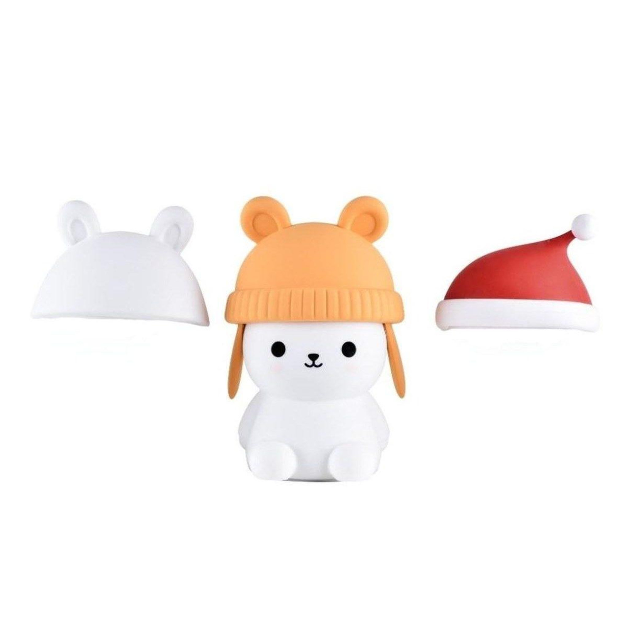 Voir la diapositive 3 : ELIS DESIGN Lampe Ourson en silicone avec 3 chapeaux et télécommande