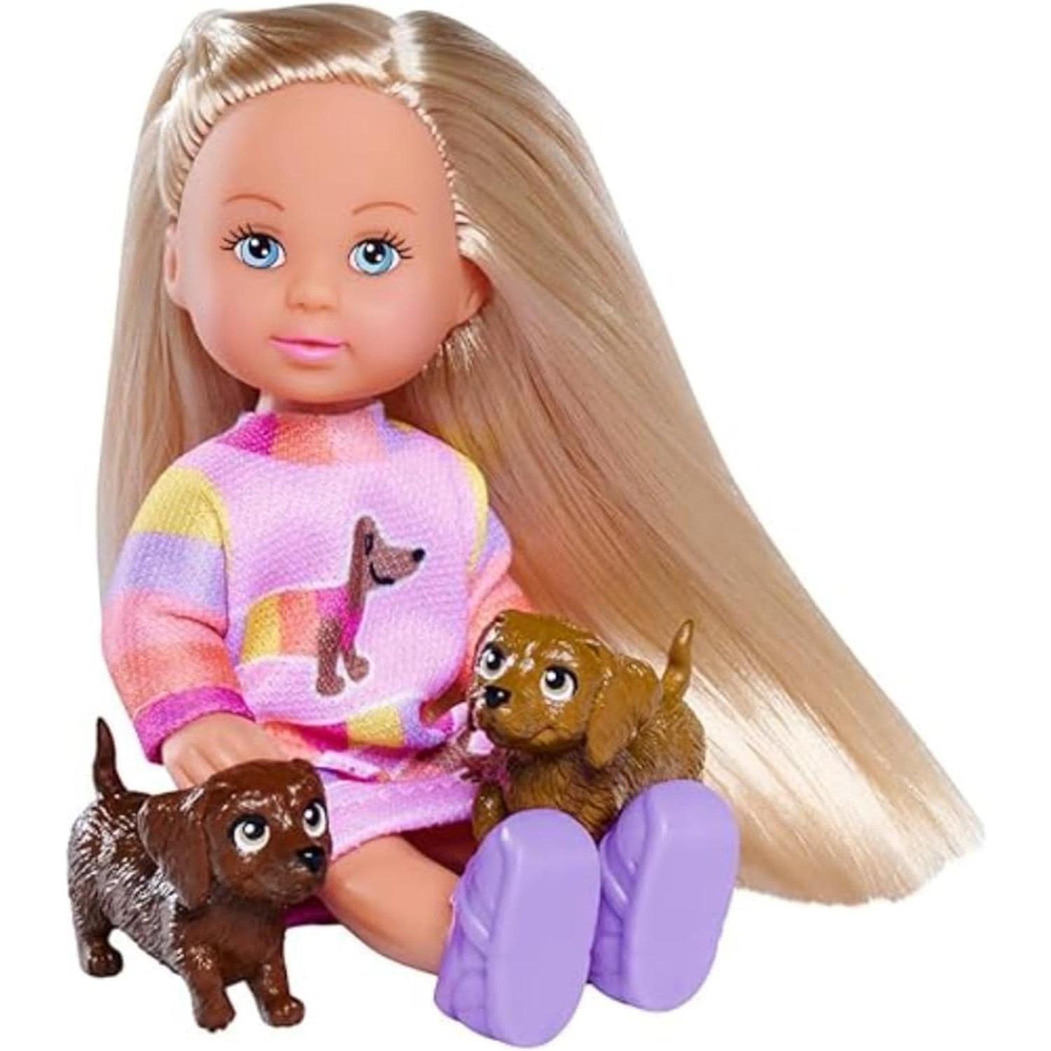 Voir la diapositive 3 : EVI LOVE Evi Love Dogs Poupée mannequin avec deux Teckels en laisse