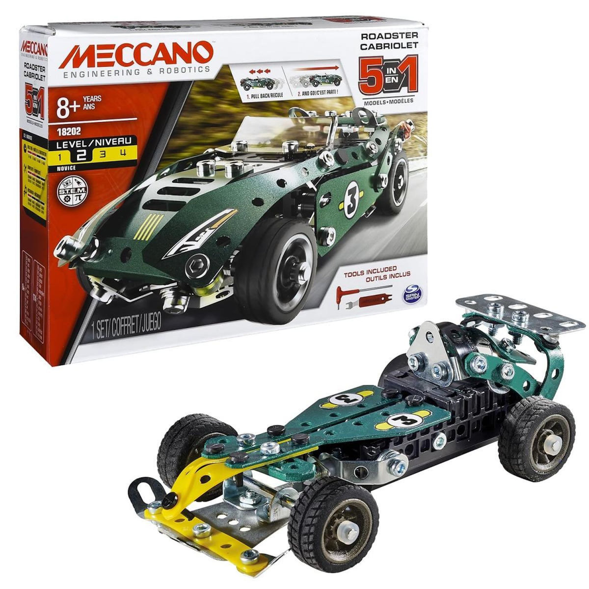 Meccano Coffret de Construction 5 Modèles : Cabriolet