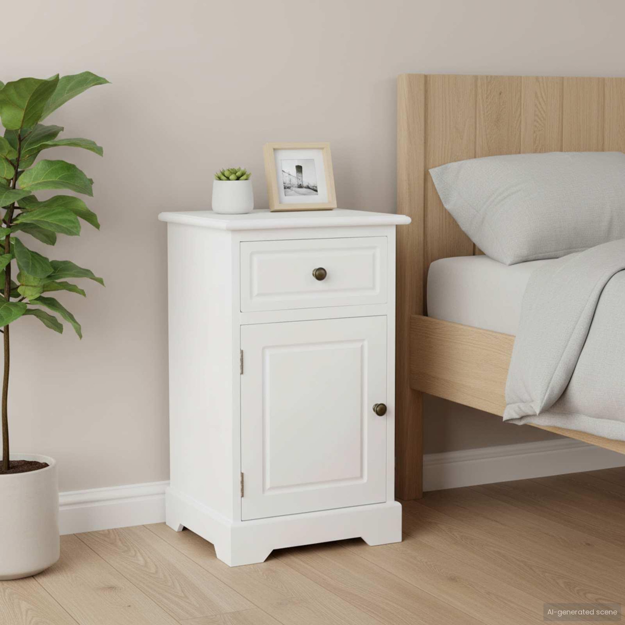 Voir la diapositive 2 : VIDAXL Table de chevet bois de pin 35x32x59 cm