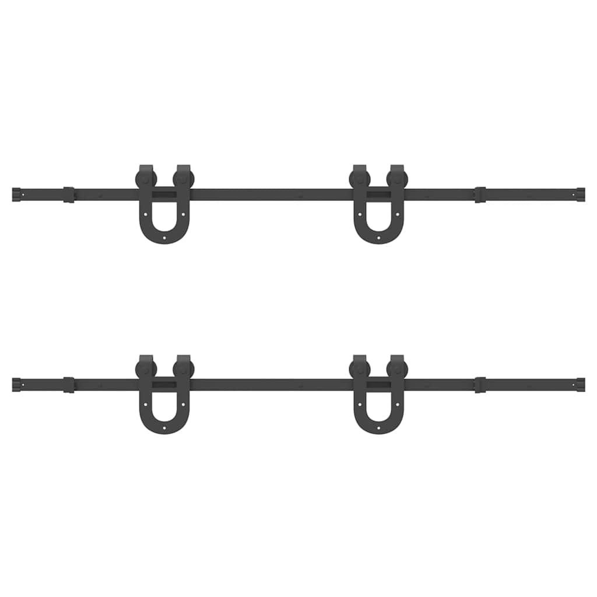 Voir la diapositive 5 : VIDAXL Kit de quincaillerie de porte coulissante 366 cm acier noir